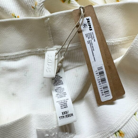 NWT SKIMS Cotton Rib Leggings Marigold Rosebud Floral Print XXS - Picture 8 of 9
